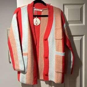 NWT ANRABESS Women's Color Block Cardigan Sweater